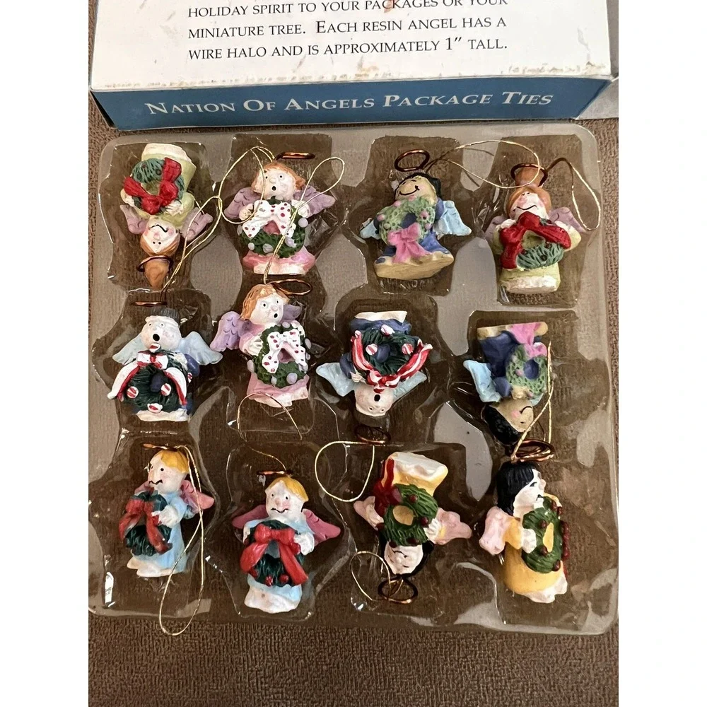 Nations‎ Of Angels 12 Package Ties or Christmas Ornaments For Miniature Tree New